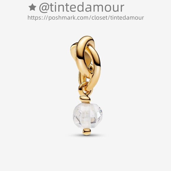 Pandora April Clear Eternity Circle Dangle Charm|Pendant - Picture 1 of 2